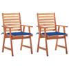 Day and Night - Day and Night Garden Dining Chairs 2 Units Solid Acacia Wood and Cushions