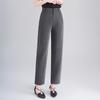 Fanzhen Women's High-Waist Straight-Leg Cropped Casual Suit Pants