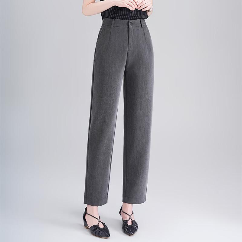 Fanzhen Women's High-Waist Straight-Leg Cropped Casual Suit Pants
