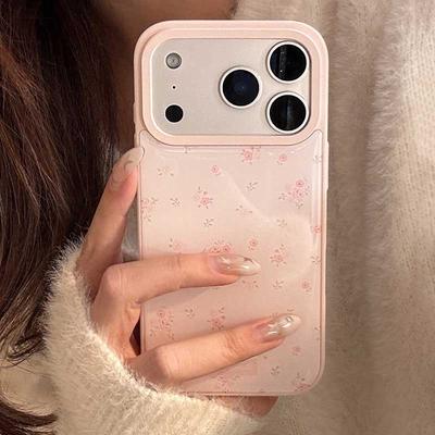 Rosa Blume Handyhülle INS Korea Für iPhone 17 17Pro 17ProMax 16Pro 13 14 15 16 Pro Max 15Pro 14ProMax Hülle Fundas
