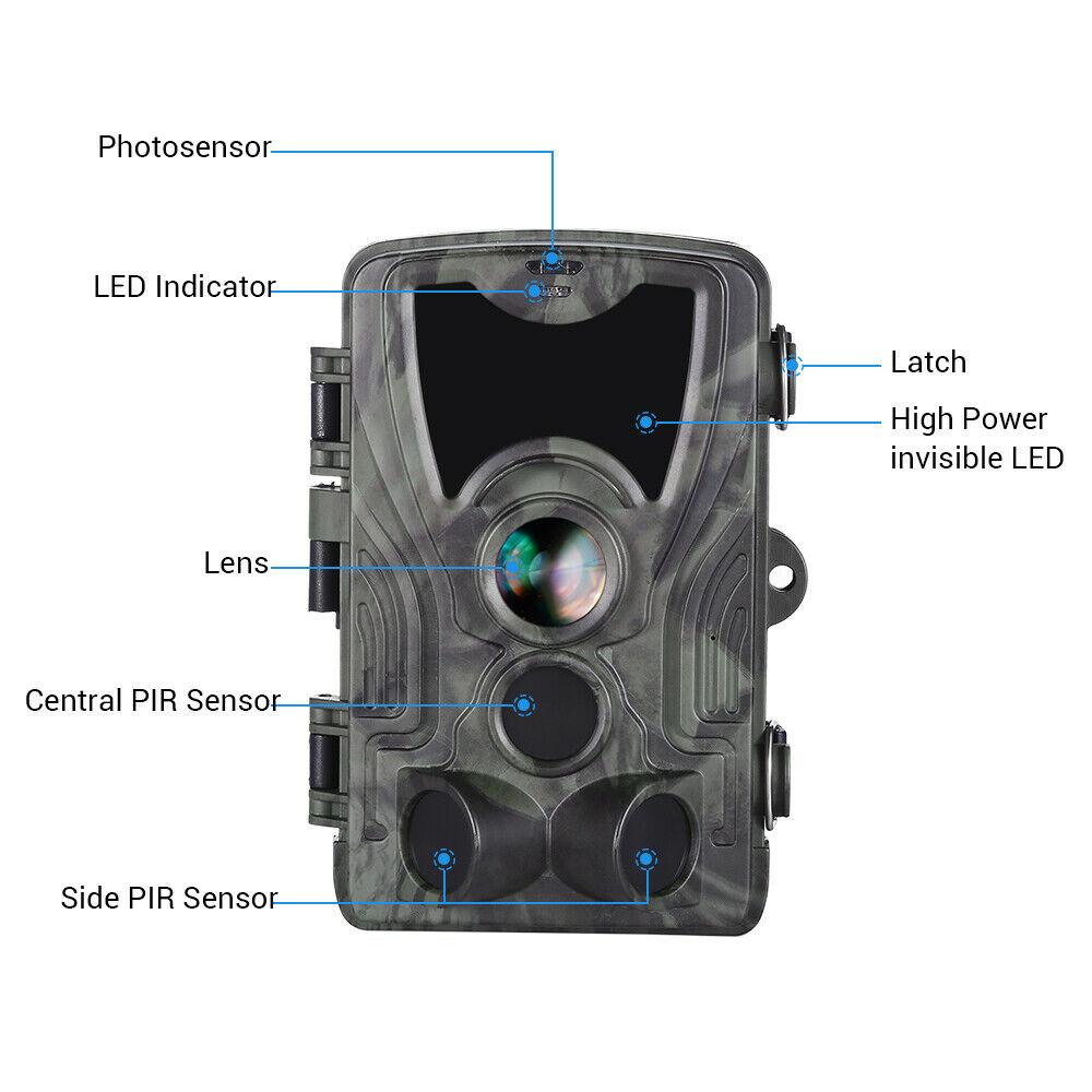 4K Hunting Trail Camera with APP Bluetooth Control 30MP Night Vision Waterproof Wildlife Photos Traps WIFI801PRO