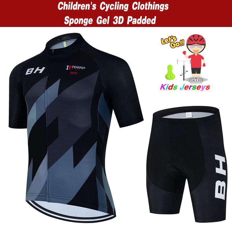 BH Kids Cycling Jersey Set Short Sleeve Children Bike Clothing Breathable Quick Dry Boys Summer Bicycle Wear Maillot Ciclismo