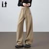 izzue it Women's Loose Fit High-Waist Curved-Leg Casual Pants