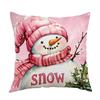 Pink Christmas Throw Pillow Cover Linen Holiday Decoration Living Room Sofa Cushion Cover Cushion Cover Car Decoration