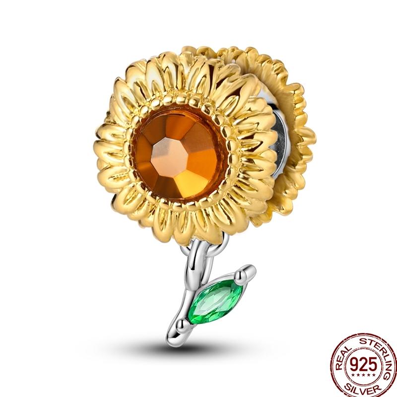 New Copper Autumn Golden Charms Maple Leaf Squirrel Pumpkin Deer Beads Fit 3Mm Original Bracelet Diy Jewelry Gifts