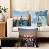 New York City Fashion Cushion Cover Plush Fabric Soft DoubleSided Printed Sofa Warm Winter Home Child Gift Pillow Case