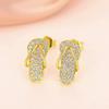 Schicke Ohrstecker in Pantoffelform für Mädchen Goldfarben Luxuriös Trendig Zirkonia Ohrringe Lustiger Damen Modeschmuck