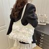 Niche Lace Tote Bag New High-value Simple Tote Bag Versatile Trend Commuter Shoulder Messenger Bag