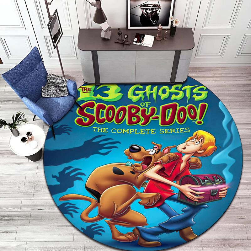 Halloween Supernatural Comedy Adventure Movie Scooby-Doo Round Carpet Soft Home Decoration Corridor Table and Chair Anti Slip Outdoor Floor Mat Rug 16