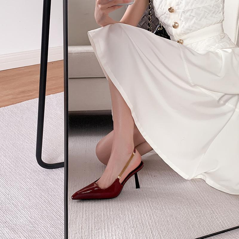 HK24 Huizhou women's shoes new spring summer women's French style not tired feet versatile stiletto fashion shoes high heels sandals