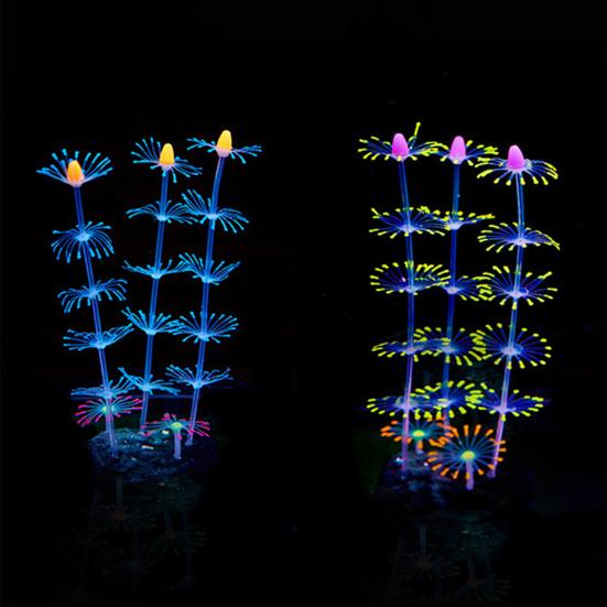 Silikonová simulovaná svítící korálová ozdoba Akvarijní rybí nádrž Krajinářská dekorace