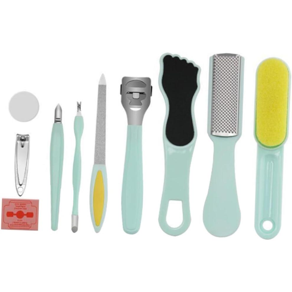 10pcs Foot Pedicure Tools Rubbing Board for Feet Exfoliating Includes Nail Trimmers and Care Accessories