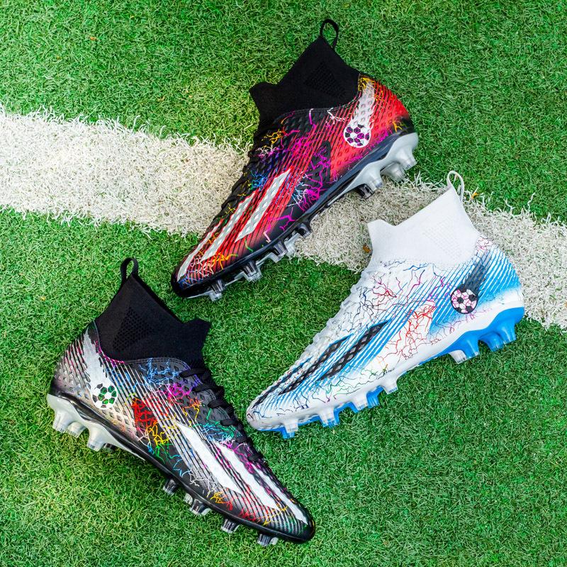 New football shoes men's and women's high-top spikes broken nails student boys training game
