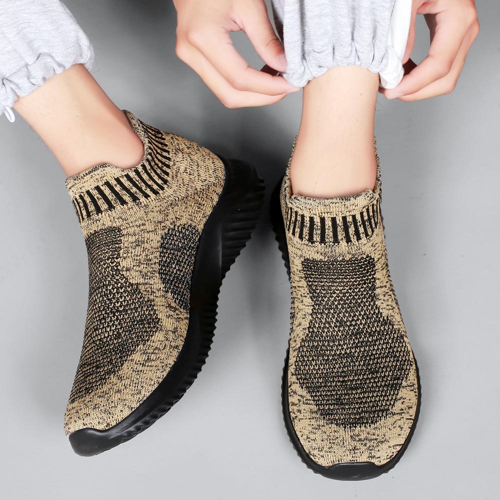 Men Casual Sneakers Breathable Socks Shoes Men Sneakers 2025 Fashion Male Casual Walking Comfortable Black Sneakers Men Shoes