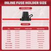 Inline Fuse Holder 12V 2 Pack, Extended Version 12 AWG Waterproof Blade Fuse Holder 13.8 Inch, in Line Fuse Holders 12V with 2 Pcs Standard Car Fuses