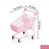 Girlish Pink Mini Supermarket Cart for Makeup Puff Storage & Photo Prop