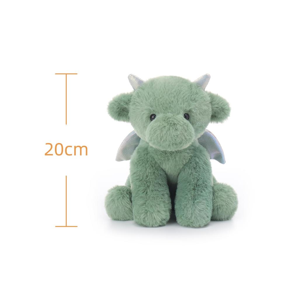 Apricot Lamb Grass Green Dragon Plush Toy for Kids, Soft and Cute Fluffy Grass Green Dragon for Girls and Boys, 20cm