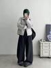 Retro Striped Reversible Jacket - Turn-Down Collar, Loose Casual Fit for Spring & Autumn 2025