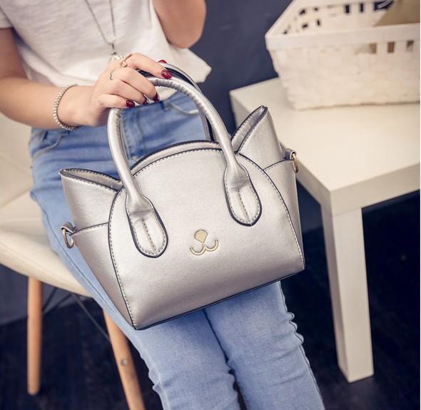 

New Trendy Summer Cat Wing Bag Handbag Korean Version Toothpick Pattern Small Bag Shoulder Bag Diagonal Cross Bag срібний