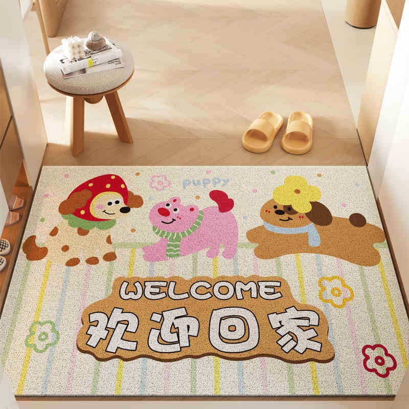 Mengqu Cartoon Home Floor Mat, The Entrance Can Be Cut And Easy To Take Care Of, Silk Ring Floor Mat, Household Scraping Mud Rubbing Soil
