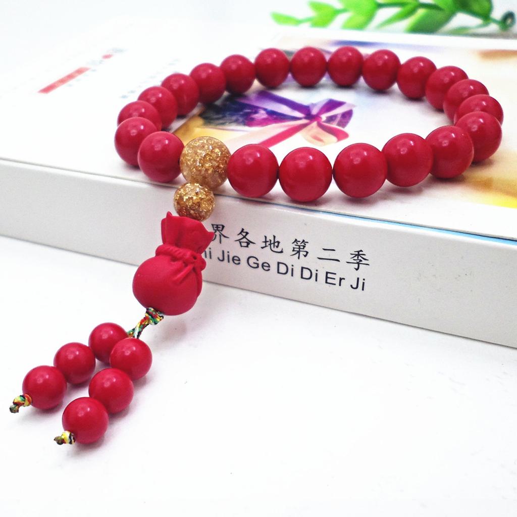 Cinnabar Cherry Pixiu Bracelet Birthday Red Cinnabar Bracelet Single Circle Women's DIY Jewelry Accessories Giveaway