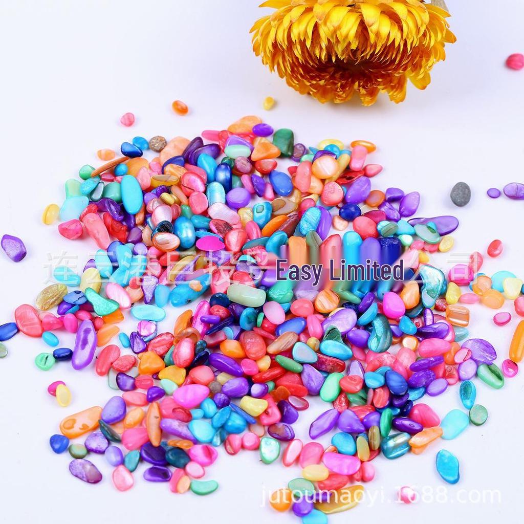Colorful Crushed Shell Stone Nail Tips & Decorative Gravel for Succulents, Fish Tanks, & Kids' Crafts