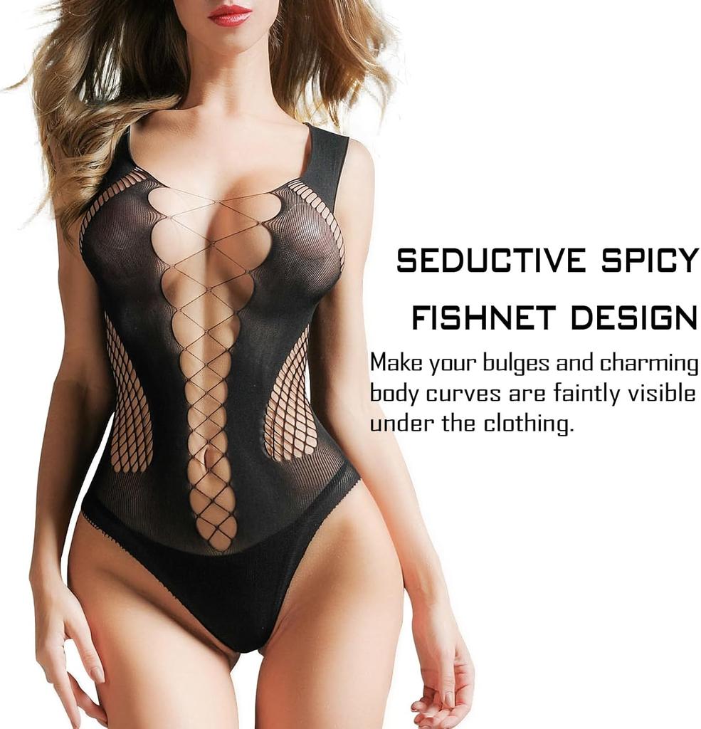 Sexy Lingerie for Women Naughty Fishnet Lingerie Set Bodysuit Outfits Teddy Babydoll Erotic Mesh Women’s Outfits