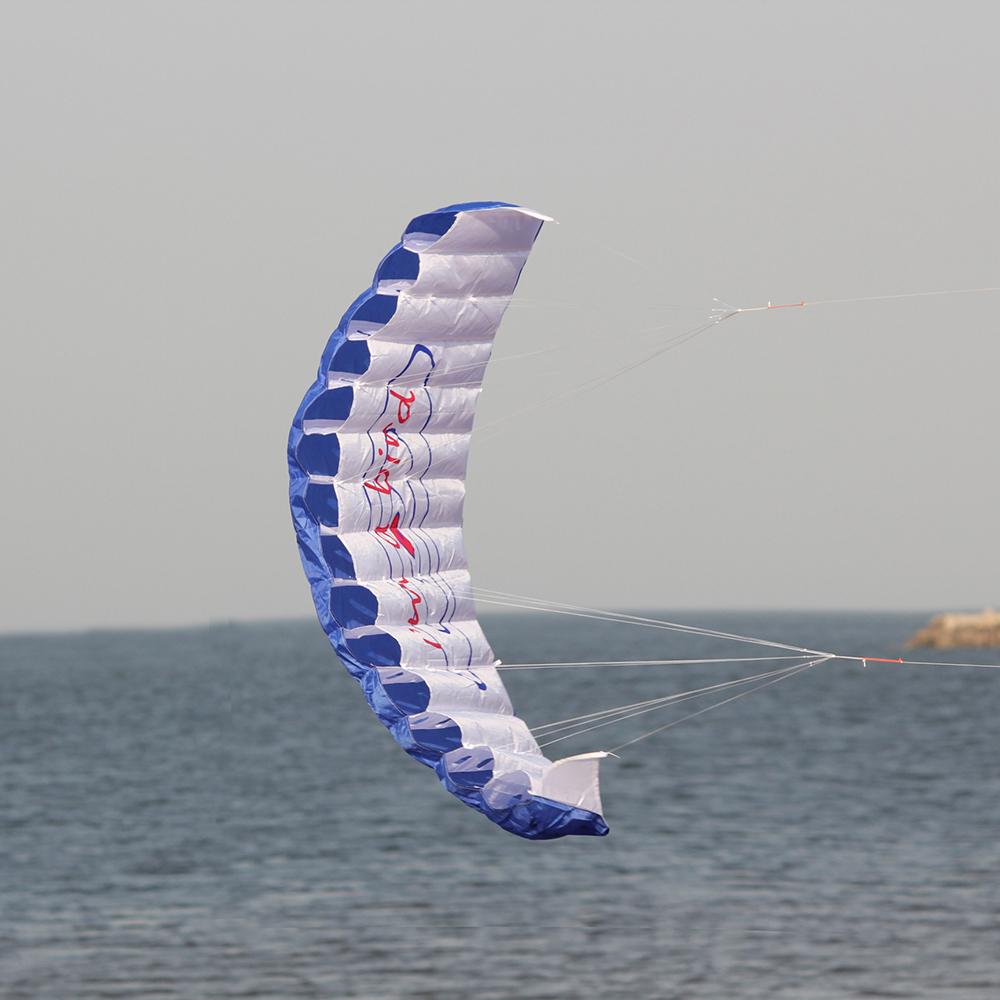 1.4m Colorful Double Flying Line Wing Kite Stunt Power Kite Soft Giant Flying Kite Sports Beach Kite