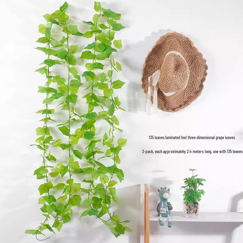 Rattan Vine Decorative Fake Leaves for Ceiling and Pipe Covering
