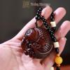Rosewood Carved Pixiu Ornament: Gourd & Dragon Turtle Handicraft