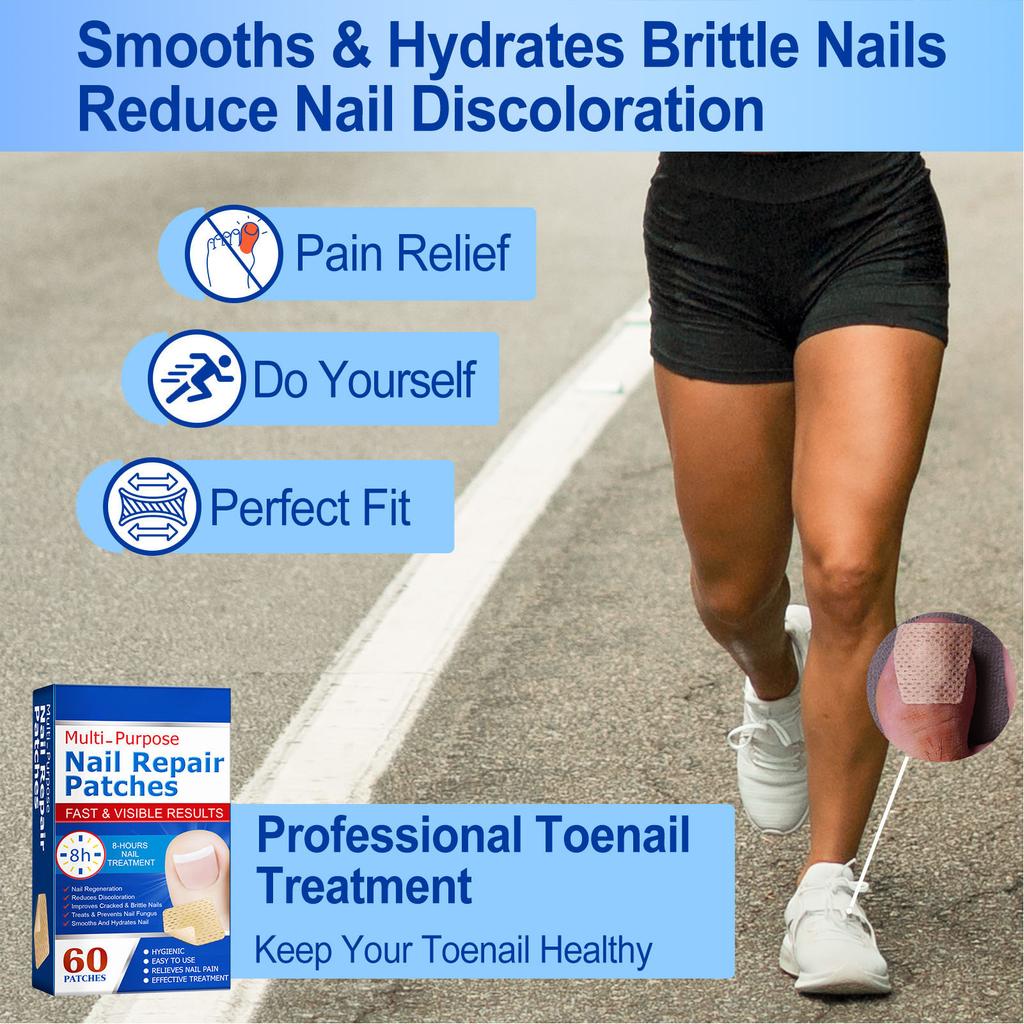 60pcs Nail Repairing Patches Reduce Discoloration Painless Nail Repair Treating Patches for Manicure