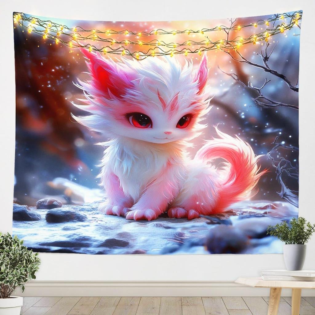Floral Owl Tapestry For Girls,Kawaii Owl Birds Tapestry For Bedroom Boho Flowers Print Tapestries ,3D Animal Print Tapestry