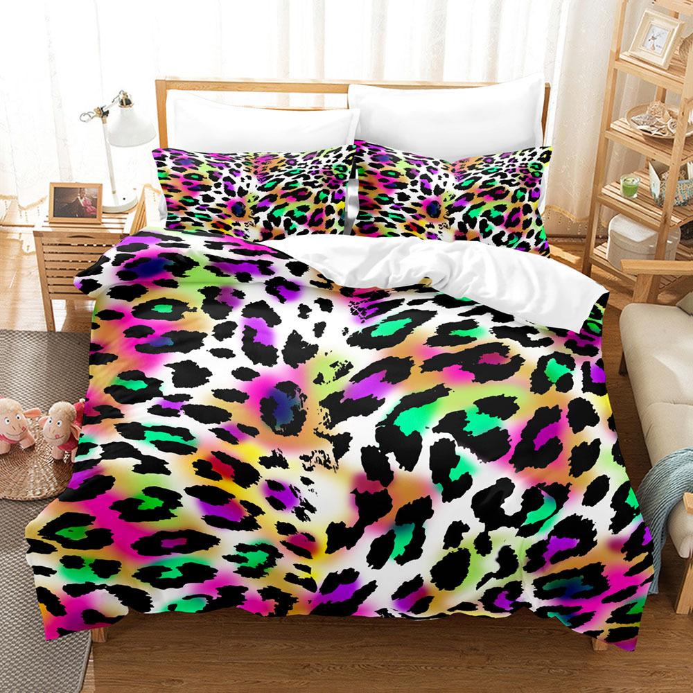 3D Digital Printing Leopard Print Series Three-Piece Set To Print Bedding Kit
