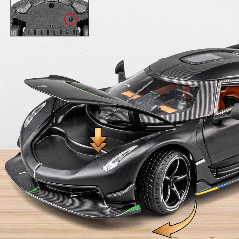 1/24 Lamborghini Koenigsegg JeskoModel Autíčka Zliatinové Zberateľské Odliate Vozidlá so Zvukom a Svetlom