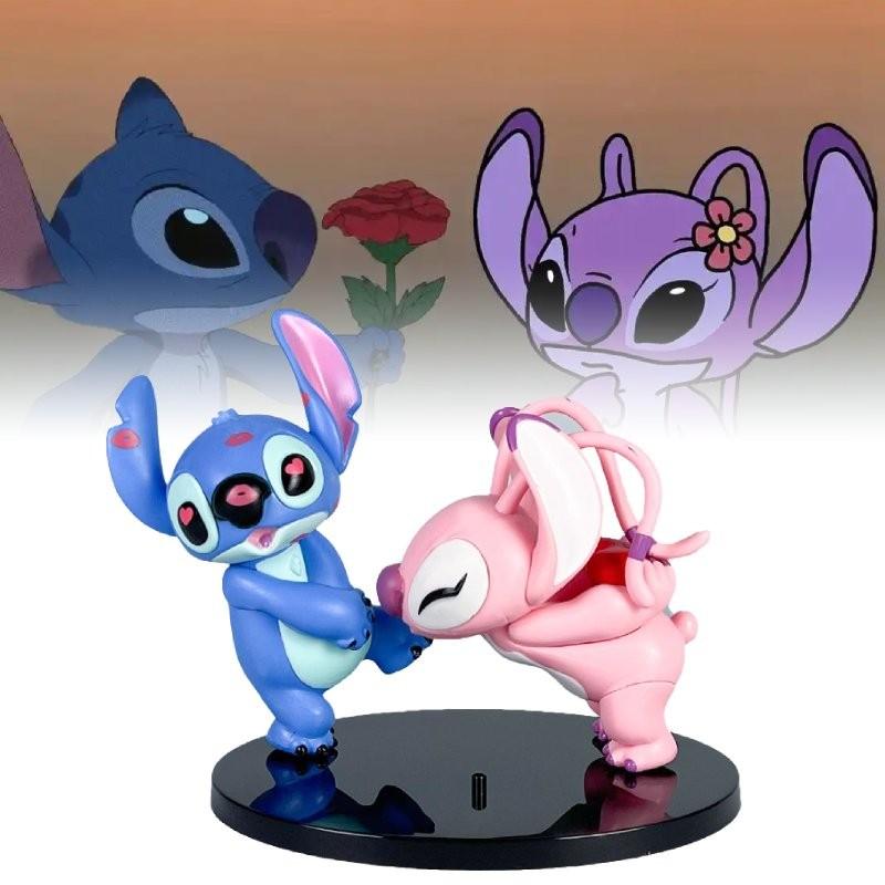 Entzückende Anime Stitch Angel Paar Figuren Pvc Modelle Perfekt für Autodekoration