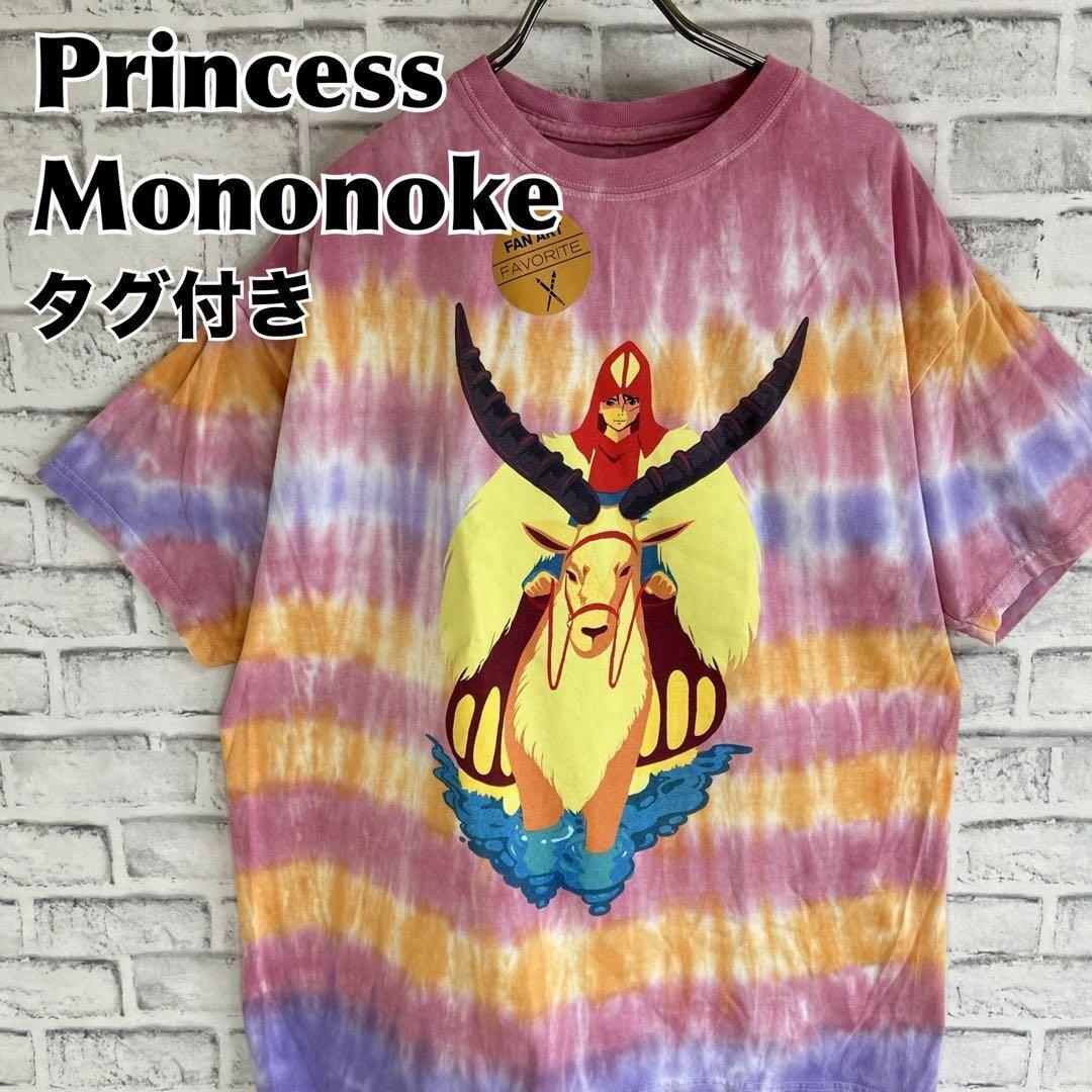 

[USED] Princess Mononoke Ashitaka Yackle Tie-Dye Pastel Color T-Shirt Short Sleeve Imported