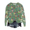 Women's Fashion Round Neck Pullover Top Long Sleeve Tee Christmas Printed Sweatshirt