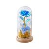 Konservierte Rosenlampe mit Goldfolienblumen, Ein kreatives Valentinstagsgeschenk.