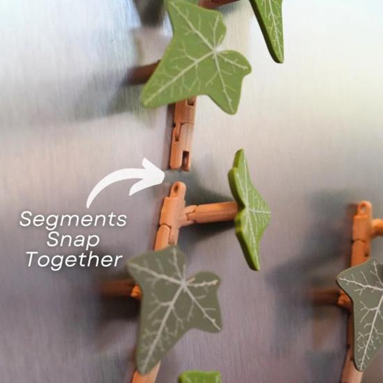 Břečťanové rostliny Samolepky na lednici Realistický design 3D Magnetické břečťanové listy Samolepky na lednici Flexibilní stonky Botanická dekorace