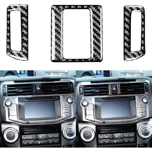 

NVCNX Real Carbon Fiber Compatible with Toyota 4Runner 2014 2015 2016 2017 2018 2019 2020 2021 2022 2023 2024 Headlight Eyebrow Tail Light Headlamp Central Air Vent