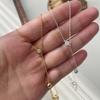 Simple personality ins wind bead pendant collarbone chain S925 pull-out vertical zirconium necklace women