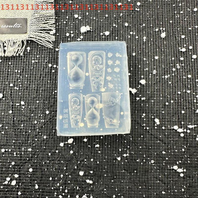 Silicone Nail Mold Rose Hourglass Shape Nail Seal DIY Design Stereoscopic Stamping Plate for Nail Art Decorations Salon Use