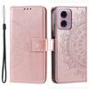 For Motorola Moto E14 4G/G04 4G/G04s 4G/G24 4G Case PU Leather Mandala Pattern Wallet Flip Cover