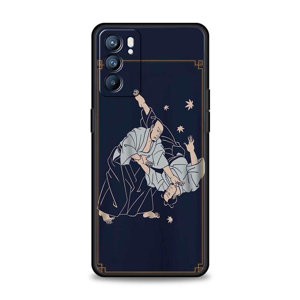 Japanese Martial Judo Phone Case For Oppo A54 A53 A52 A15 A95 A16 A78 A79 A80 A98 4G Find X5 X6 Reno10 12 13 F Pro 5G Cover