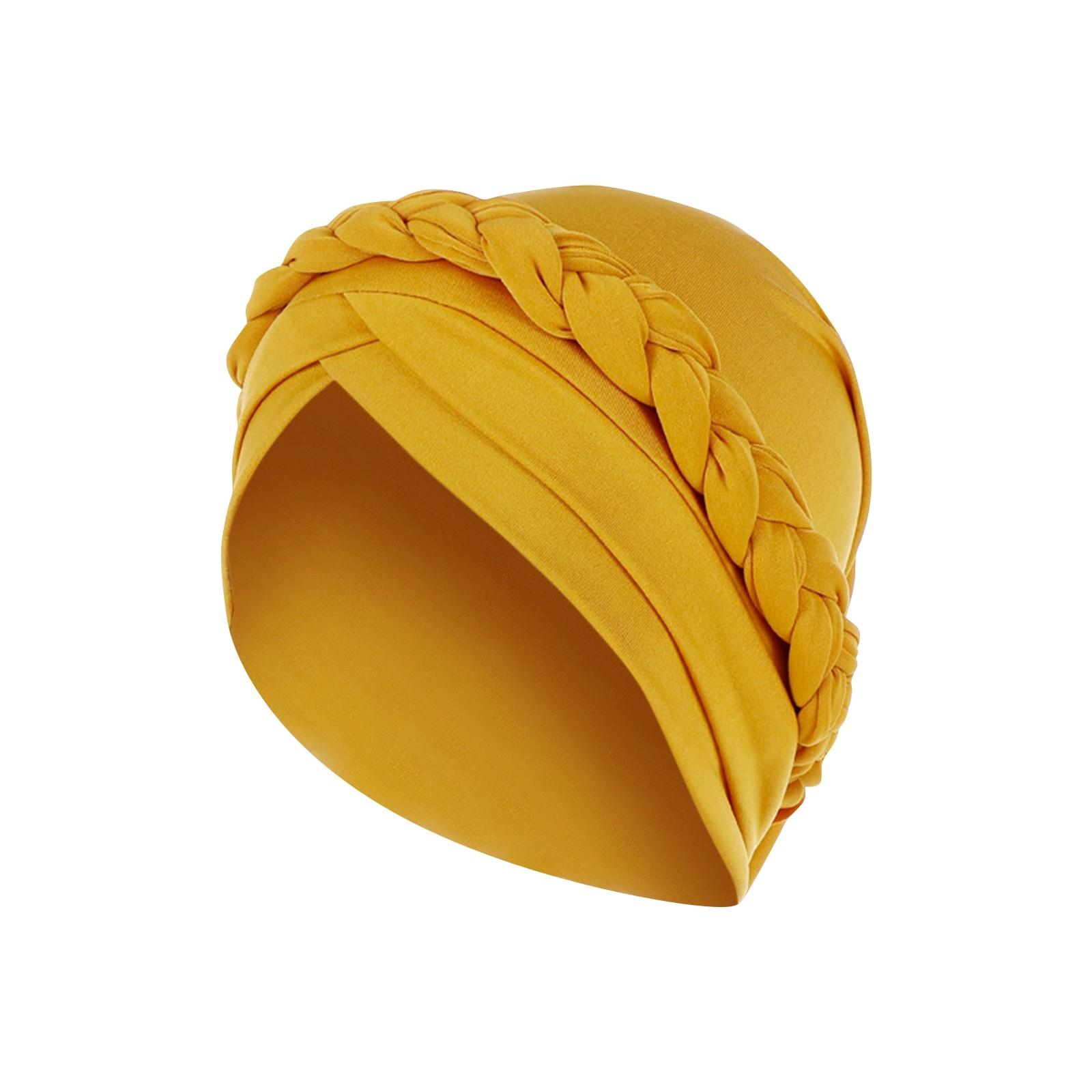 

Монохромная шапка-повязка на голову с одной косой, молочный шелк, индийская шапка-повязка на голову One Size