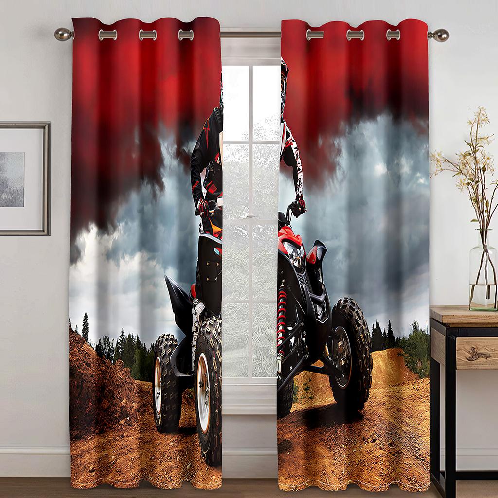 3D Cheap Tractor Car Farm Scenic Sky Shade Curtains Living Room Bedroom Home Decor Curtains 2 Panels