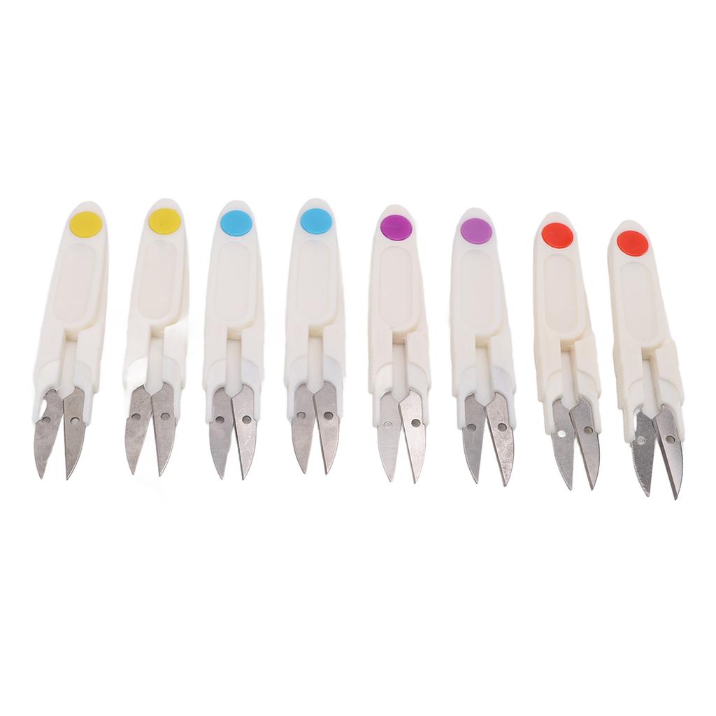 8Pcs Thread Snips Safety Cover Spring Action Lightweight Durable Portable Wide Application Thread