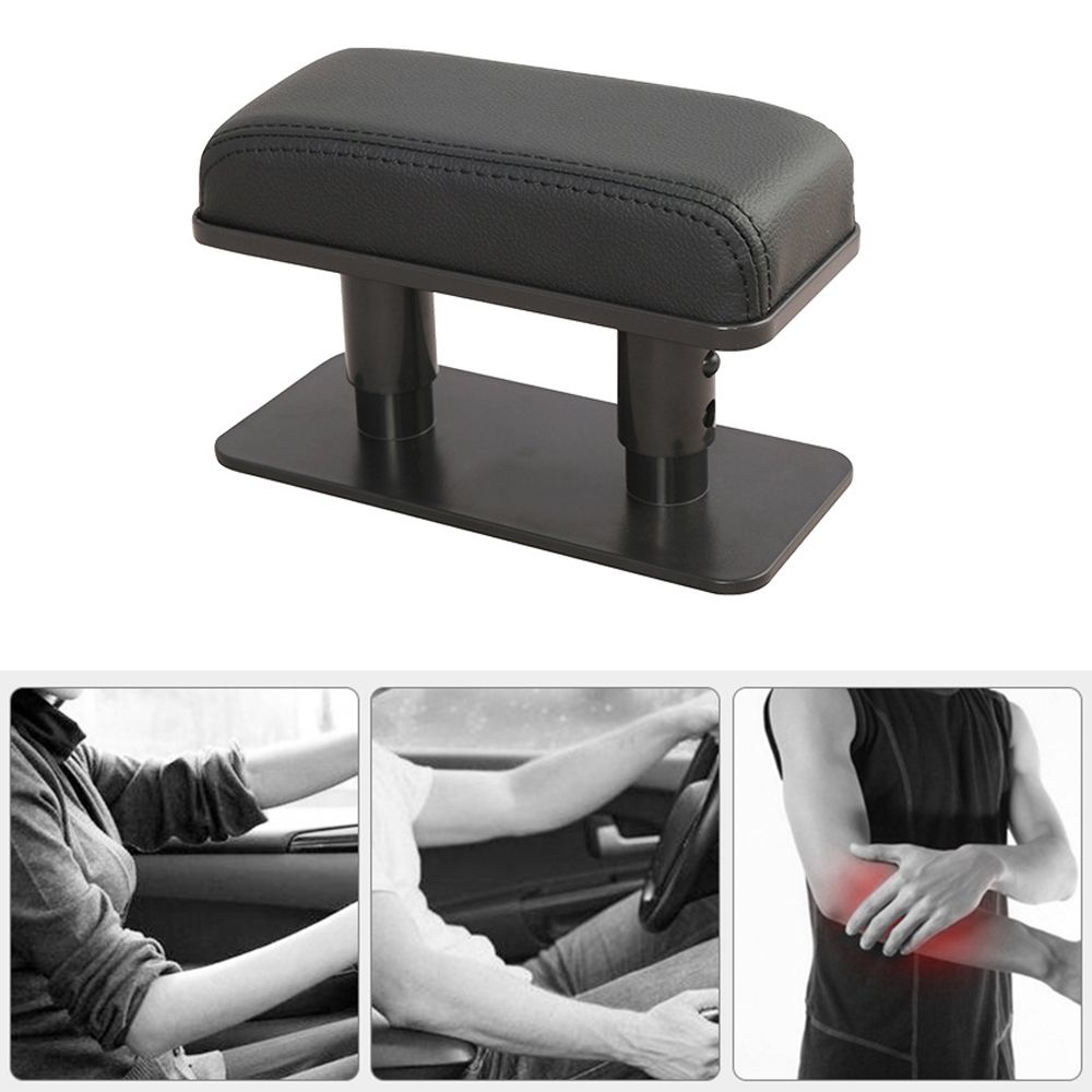 Arm PU Leather Liftable Auto Arm Rest Pad Car Armrest Holder Adjustable Height Left Elbow Rest