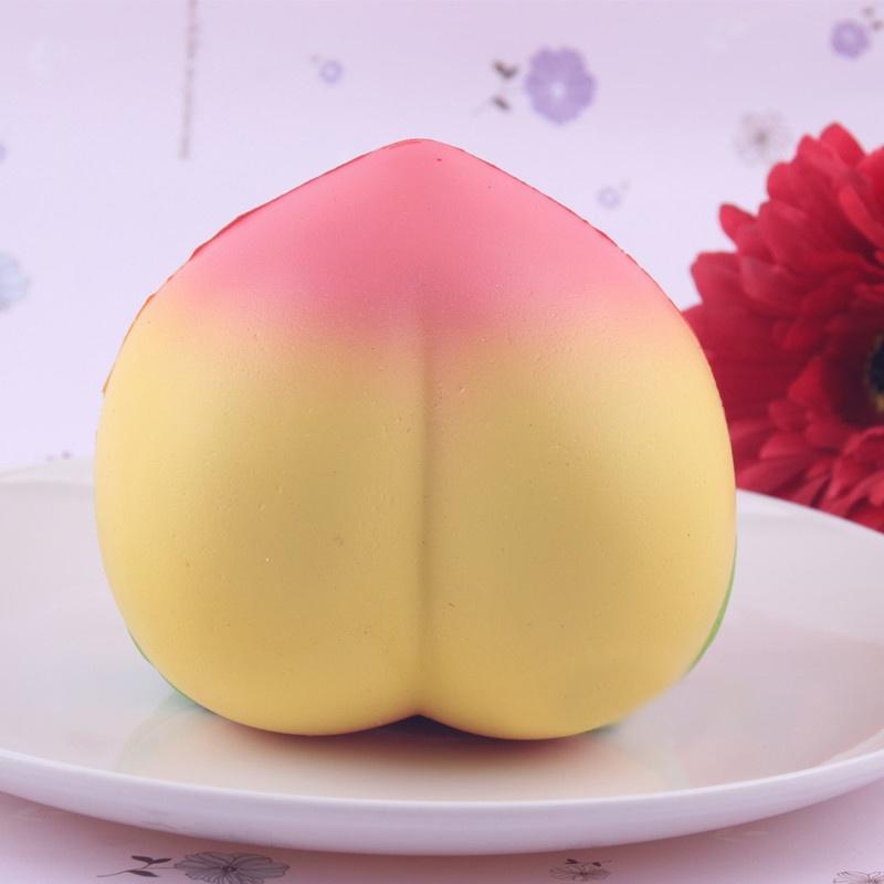 Ny kolossal 10 cm squishy rosa/hvit fersken Slow Rising Cream duftende