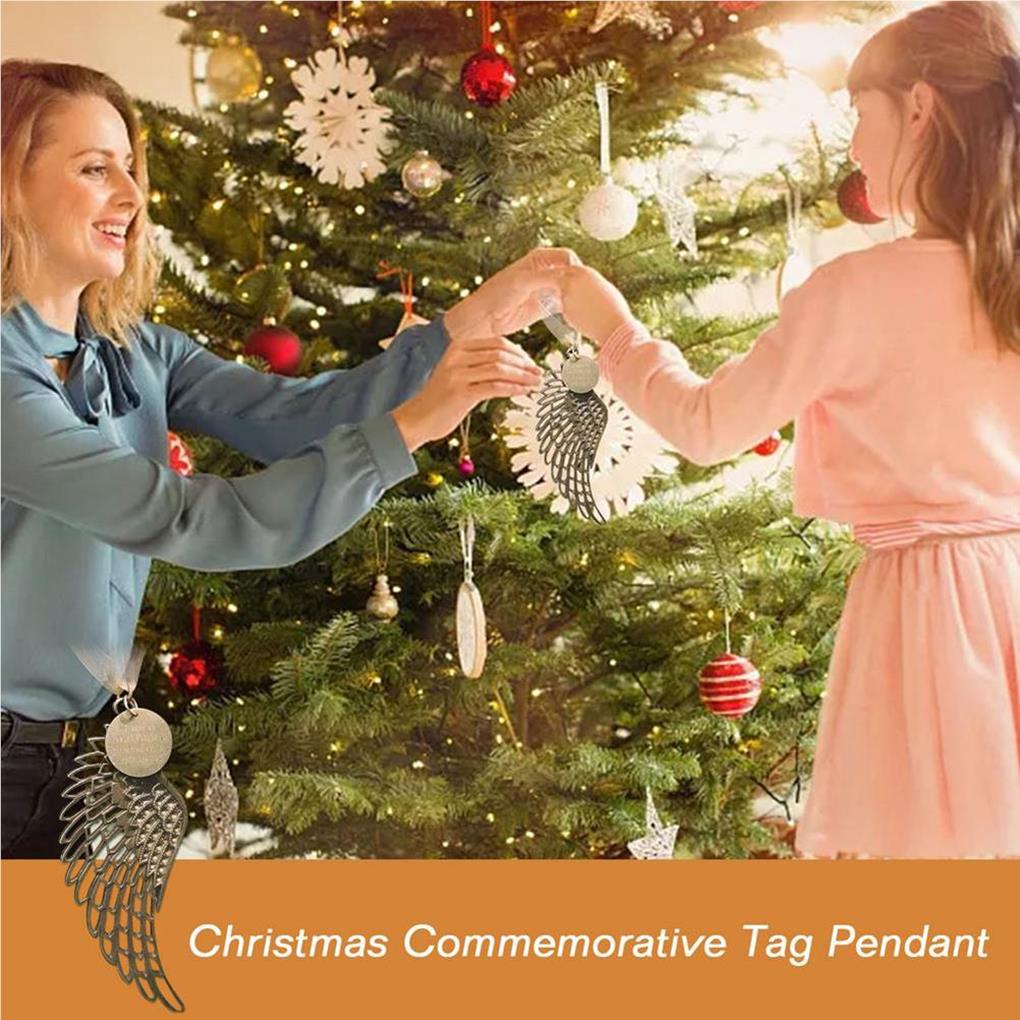 Christmas Tree Angel Wing Festival Adornment Metal DIY DIY Pendant Hanging Decor Holiday Room Pendant Prop Blessing Adornments